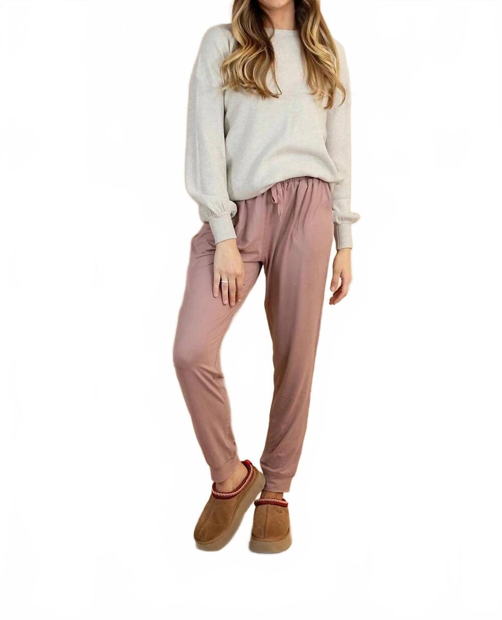 NEW WISHLIST faye drawstring jogger pants in woodrose